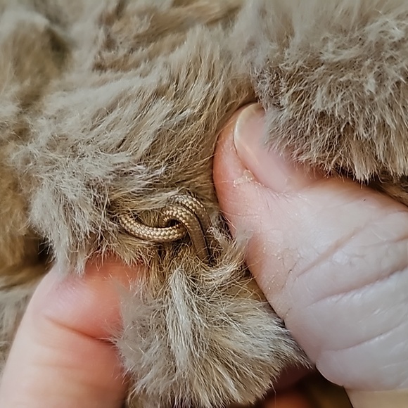 STUNNING TAN RACHEL ZOE RIBBED FAKE FUR HOODED COAT - Picture 12 of 14